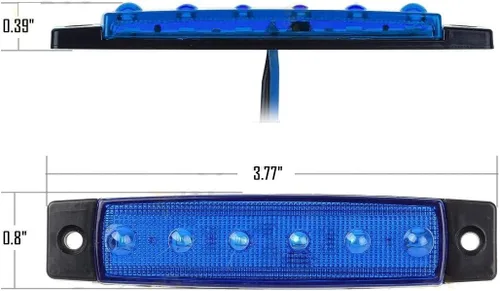 Miniatura 3 de Luces LED azules de marcador lateral, (paquete de 20) 6 LED 2835 SMD lámparas de liquidación para camión, remolque, caravana, camioneta, tractor, 20