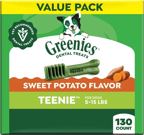 Miniatura 18 de Greenies Golosinas dentales naturales para perros adultos recomendadas por veterinarios, tamaño Teenie, sabor a arándano azul, paquete de 12 oz., 43