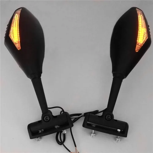 Miniatura 3 de Para CBR600 CBR900/929/954 Suzuki GSXR 600/750 BANDIT SV1000S Katana 600 motocicleta lente transparente mate LED señal de giro espejo integrado