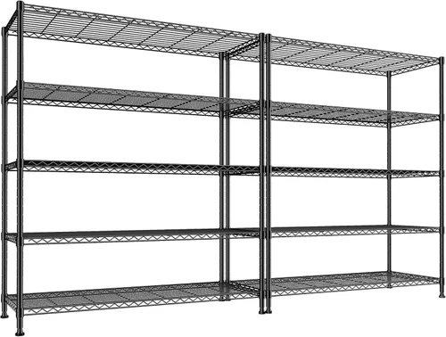 Miniatura 14 de Estantería de metal de 45 pulgadas de ancho, estantes de almacenamiento de 4 niveles, estantes de alambre ajustables, estantes de despensa, estante