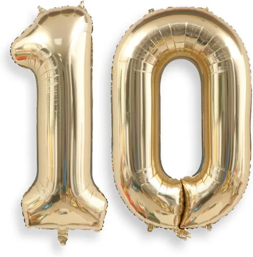 Miniatura 52 de AULE Globos grandes de 40 pulgadas, número 0, negros, grandes, de papel de aluminio, globos de número de helio 0-9, gigantes, jumbo, felices