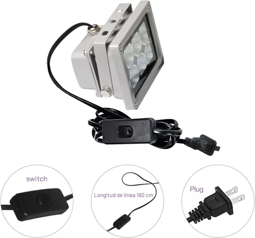 Miniatura 7 de Lámpara de curado de resina UV para impresora 3D de 405 nm para impresión 3D SLA/DLP/LCD, resina fotosensible solidificante, luces LED UV de 405 nm