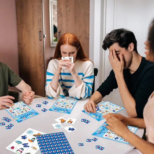 Miniatura 4 de Juegos de fiesta de bingo de Navidad con 24 jugadores, tarjeta de juegos de fiesta de cumpleaños, tarjetas de bingo para actividades familiares