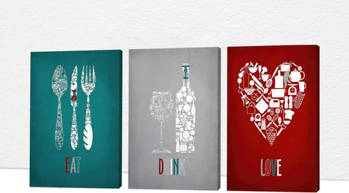 Miniatura 55 de Arte de pared de comedor y cocina, arte moderno para pared, cuadros para cocina y comedor, arte de pared de copas de vino tinto, arte de pared