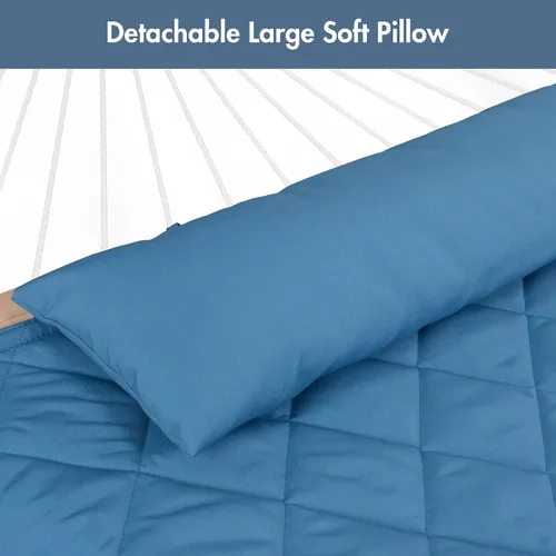 Miniatura 4 de ANOW Solo juego de almohadilla y almohada para hamaca al aire libre, almohadilla de hamaca resistente, color azul