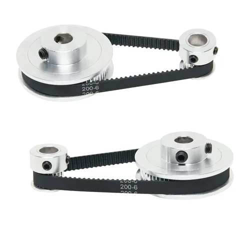 Miniatura 8 de Juego de 2 piezas 2GT Polea de distribución de aluminio 20 y 36 dientes 5 mm de orificio Rueda sincrónica con 2 piezas Longitud de 200 mm, ancho