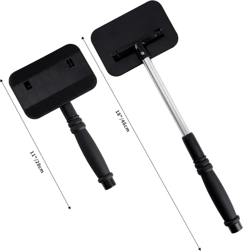 Miniatura 3 de POLYTE - Herramienta de limpieza de vidrio giratoria para parabrisas, mango de aluminio extensible con 3 cubiertas de microfibra de calidad prémium