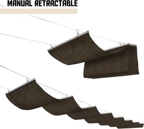 Miniatura 2 de TANG Cubierta de Sombra para Pérgola de 7' x 12', Toldo Retráctil, Toldos de Sombra Solar para Pérgolas de Patio Exterior, Kit para Terraza Patio