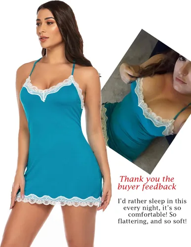 Miniatura 2 de Avidlove - Ropa de dormir sexy para mujer camisón de algodón para mujer lencería para mujer