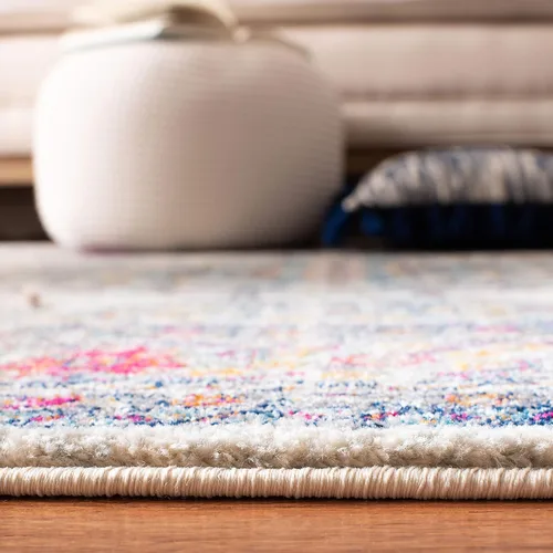 Miniatura 5 de SAFAVIEH Evoke Collection EVK250A - Alfombra de pasillo, 2 pies 2 pulgadas x 7 pies, color crema y fucsia, diseño oriental Shabby chic, no desprende