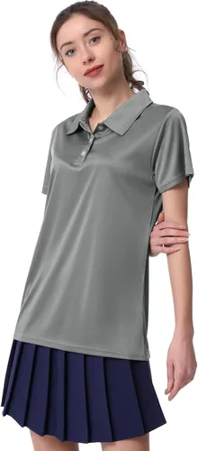 Miniatura 2 de Camiseta polo para mujer, camiseta de golf Dry Fit que absorbe la humedad, manga corta, deportiva, ropa deportiva, cuello con botones, entrenamiento