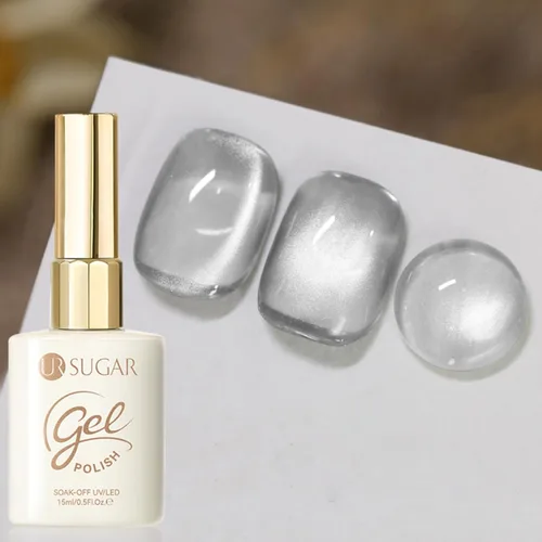 Miniatura 20 de UR SUGAR Crystal Cat - Esmalte de uñas de gel magnético para ojos, color gris, 0.5 onzas líquidas, esmalte de gel magnético iridiscente