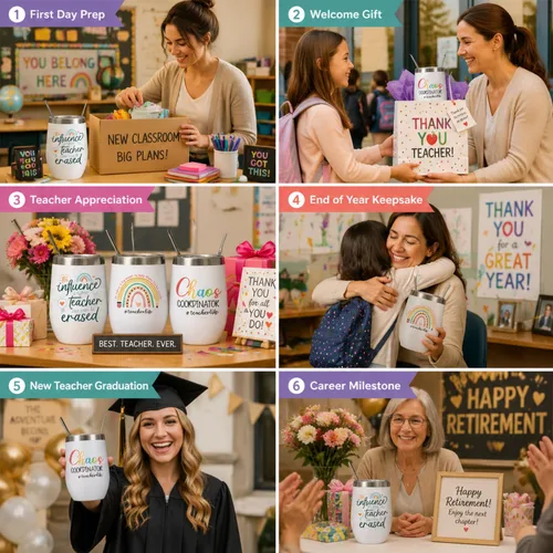Miniatura 5 de Regalos de agradecimiento a maestros para mujeres y hombres, vaso aislado de 12 onzas con caja de regalo, regalo de fin de año, graduación, Navidad