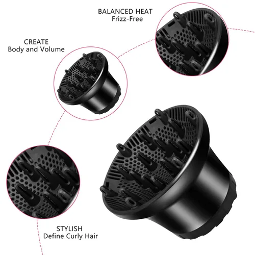 Miniatura 5 de Difusor universal para secador de pelo, boquilla de secador de pelo, accesorio para cabello rizado y cabello ondulado natural, herramientas
