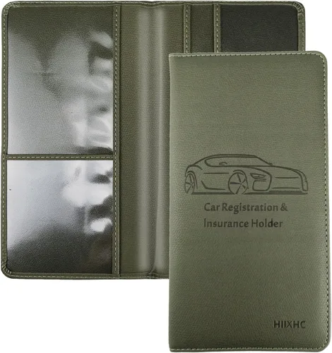 Miniatura 21 de Portador de Tarjeta de Registro e Seguro de Automóvil - Cartera Estuche Organizador de Documentos y Papeles de Automóvil de Cuero para Guantera