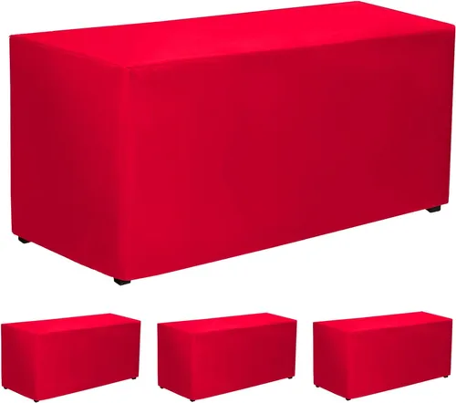 Miniatura 15 de PLOYMONO - Juego de 2 manteles ajustables, mantel de longitud hasta el suelo para mesa rectangular de 4 pies (122x61 cm) de poliéster, ideal
