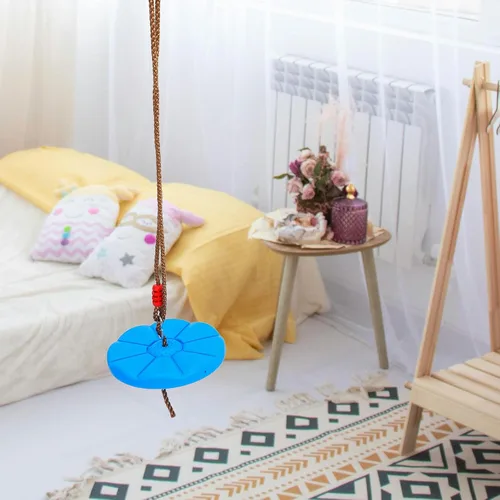 Miniatura 5 de Uonlytech Columpio octogonal de disco de pétalos para silla colgante de plástico al aire libre, fácil de limpiar, columpio de jardín S para todas