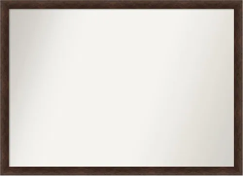 Miniatura 143 de Amanti Art Espejo de pared personalizado no biselado (24 x 27 pulgadas), marco estrecho de nogal chipre - varios tamaños personalizados - Espejo