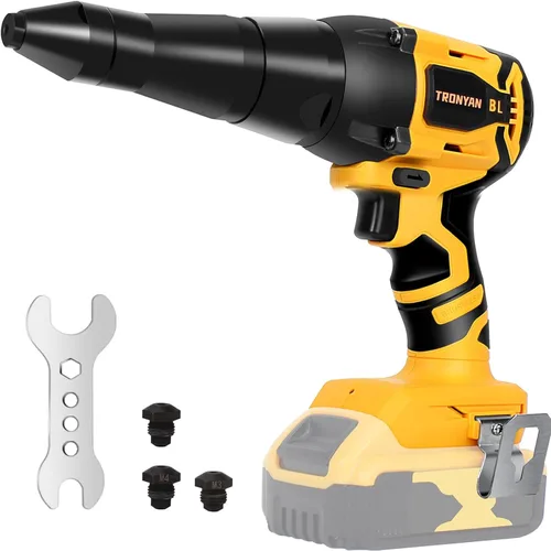 Herramienta de remache eléctrica, pistola remachadora inalámbrica sin escobillas para remaches de 1/8 pulgadas, 5/32 pulgadas, 3/16 pulgadas,