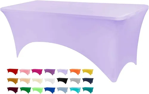 Miniatura 51 de BDDC - Fundas de mesa para mesas de 6 pies, manteles elásticos lavables y resistentes a las arrugas de color azul real de 6 pies para eventos
