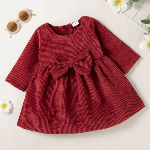 Miniatura 2 de Vestido de otoño de lino de algodón para bebé, manga larga, liso, vestido de fiesta de princesa, ropa de vaquero