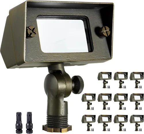 Miniatura 40 de Gardenreet Luz de Inundación de Bajo Voltaje para Exteriores - Luz LED de Lavado de Pared de Latón Sólido 12V, Paisajística de Cableado Fijo