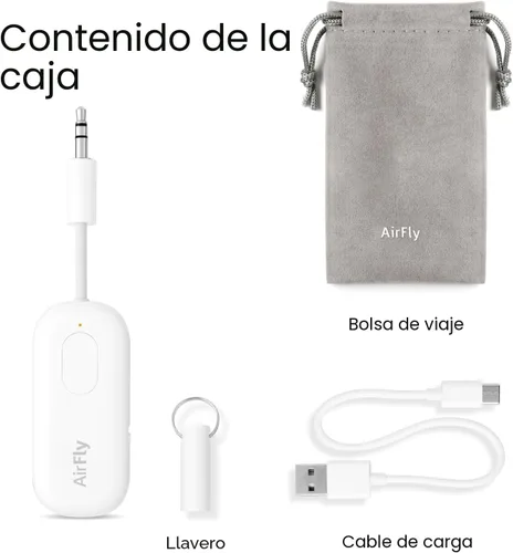 Miniatura 8 de Twelve South AirFly Pro Adaptador Transmisor/Receptor Bluetooth Inalámbrico para 2 Auriculares, Compartir Audio, Compatible con Jack Auxiliar