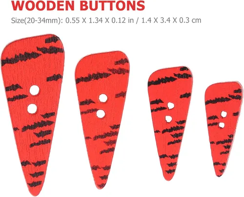 Miniatura 5 de 200 botones de zanahoria de madera, botones de nariz de zanahoria, 2 agujeros, botones de madera para bricolaje, acolchado, sombrero, ropa