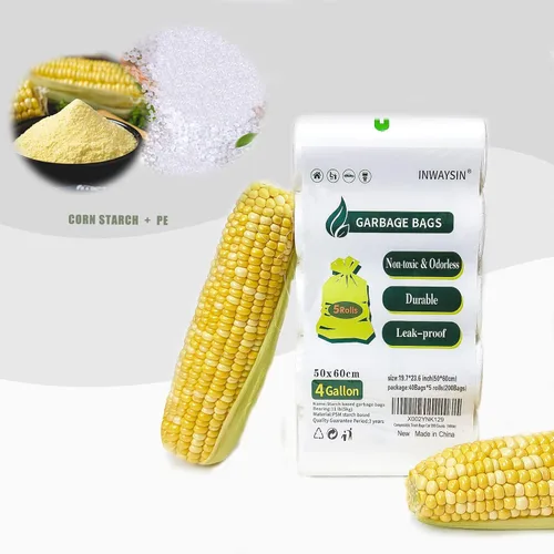 Miniatura 3 de Inwaysin - Bolsas de basura pequeñas, bolsas de basura pequeñas de 4 a 6 galones biodegradables para latas gruesas, tamaño expandido, color blanco