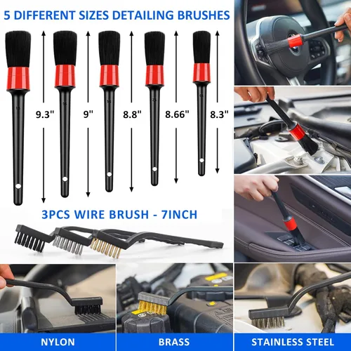 Miniatura 4 de Juego de 30 cepillos para detalles de coche, kit de detalles de coche, juego de cepillos de taladro para detalles de coche, cepillos de detalles