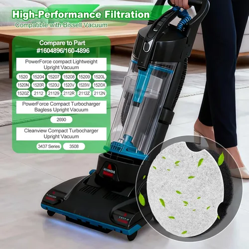 Miniatura 2 de Paquete de 6 filtros compactos, compatibles con aspiradoras eléctricas compactas 1520/2112 y 3508/3437 serie de aspiradoras verticales con filtro