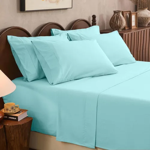 Miniatura 45 de Juego de sábanas de lino 100% tamaño King, juego de sábanas de lino transpirable y duradero de 4 piezas, ropa de cama suave para todas