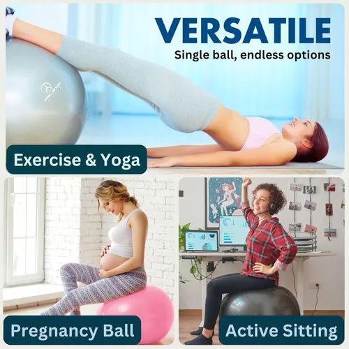 Miniatura 3 de ProBody Pilates Pelota de Ejercicio - Bola de Balance de Varios Tamaños de Grado de Gimnasio para Fitness, Yoga, Entrenamiento, Embarazo y Terapia