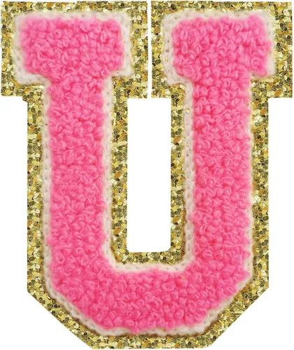 Miniatura 42 de SPRT - Parches de letras de chenilla universitaria con purpurina, parche de letras blancas para planchar con letras del alfabeto para disfraz