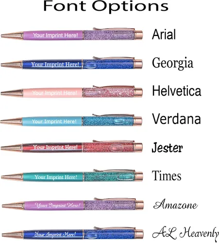 Miniatura 5 de ExpressDesigns™ - Bolígrafos personalizados rellenos de purpurina - Bolígrafo de metal con purpurina - Bolígrafos metálicos personalizados con tinta
