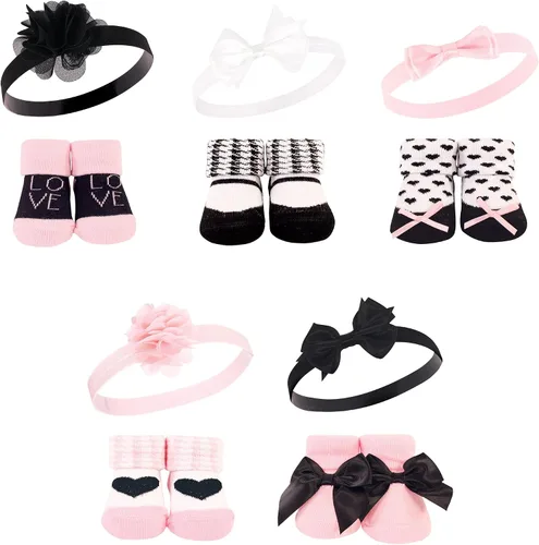Miniatura 81 de Hudson Baby Conjunto de regalo de diadema y calcetines para niña Flor azul marino rosa