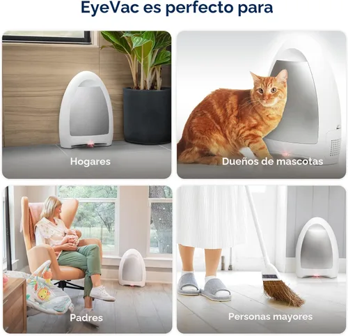 Miniatura 5 de EyeVac Aspiradora sin contacto para el hogar con recogedor automático - Excelente para barrer pelo de mascotas, comida y suciedad en la cocina