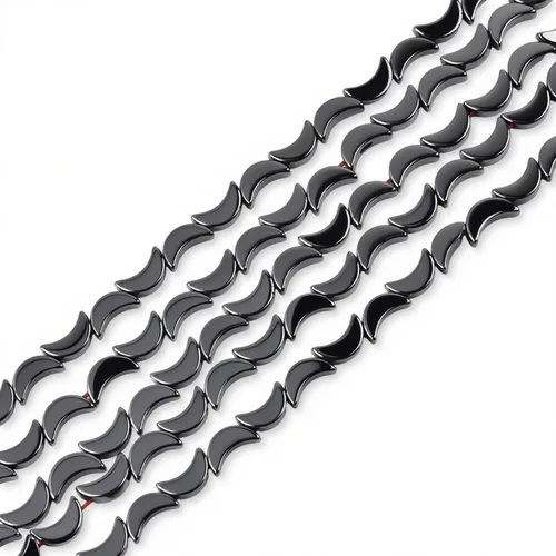 Miniatura 28 de HAAMIIQII 35 piezas de cuentas de gema suelta de hematita negra natural de 12 mm en forma circular, cuentas de piedra espaciadora para hacer