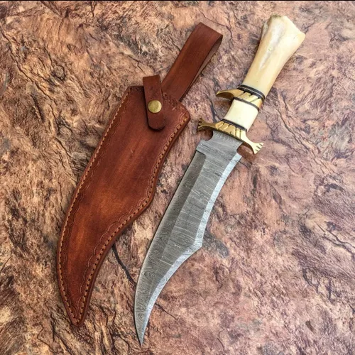 Miniatura 2 de Poshland RG-44 Cuchillo de caza de acero de Damasco hecho a mano - Mango magnífico