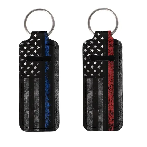 Miniatura 36 de Soporte para bálsamo labial con bandera americana, águila calva, llavero, soporte portátil para brillo de labios, organizador para rastreador