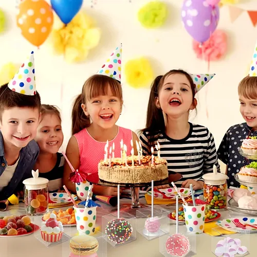 Miniatura 6 de Vowcarol Cajas para tartas para tartas, paquete de 50 cajas para tartas individuales con agujero, cajas de regalo pequeñas de 2 x 2 x 2 pulgadas