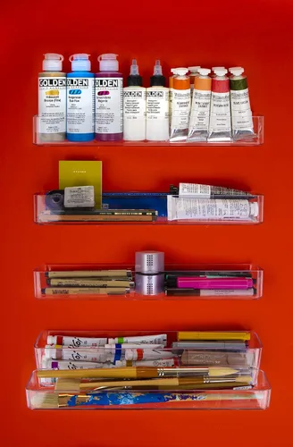 Miniatura 8 de ArtBin 6959AG - Organizador de pared y escritorio 2 en 1, organizador de escritorio para montar en pared de estadio, transparente, 1 organizador