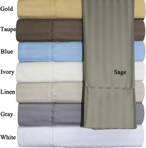 Miniatura 3 de Royal Tradition Damask - Juego de sábanas de mezcla de algodón de 650 hilos para camas ajustables (beige) resistentes a las arrugas