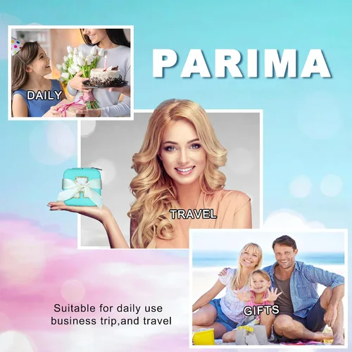 Miniatura 8 de Parima Joyero de viaje para niñas, joyero azul Estuche de joyería imprescindible de viaje para niñas, joyero pequeño de viaje Regalos