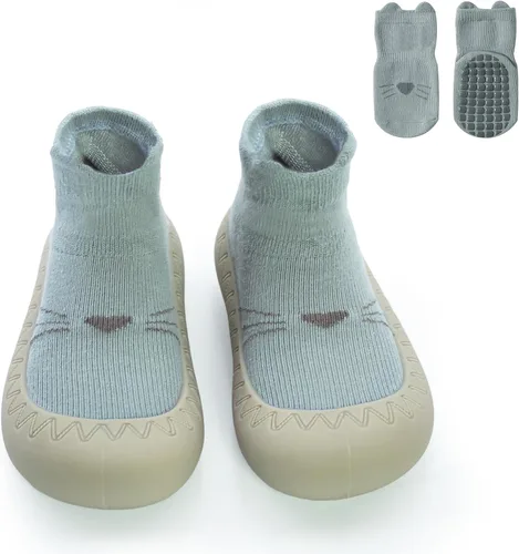 2 pares de zapatos antideslizantes estilo caroon para bebés, zapatos para niños y niñas, zapatos para caminar, zapatos de goma suave con pantuflas