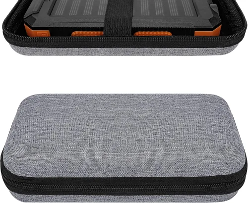Miniatura 7 de Estuche de transporte para banco de energía solar, caja de almacenamiento de viaje dura portátil para cargadores solares, compatible con BLAVOR Negro