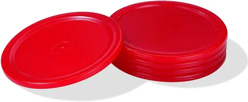 Miniatura 5 de Paquete de 5 mini discos de mesa de hockey de aire rojos de 2 pulgadas