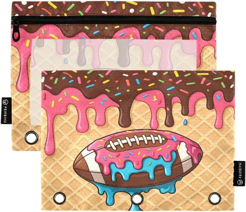 Miniatura 34 de Gredecor Estuche para lápices con 3 anillos con purpurina azul y rosa con cremallera, 2 unidades, organizador transparente para carpeta escolar