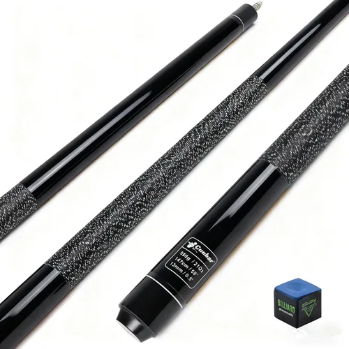Palo de billar para adultos - Taco de billar de arce de 2 piezas de 58 pulgadas con punta de 13 mm y empuñadura de lino - Elija entre 8 colores y 4