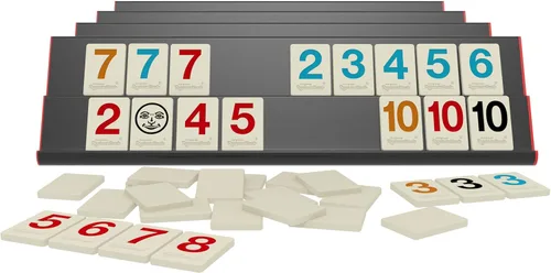 Miniatura 3 de Rummikub Edición Premium de Pressman - Incluye estantes - Azulejos grandes con números grabados y una bolsa de almacenamiento para la experiencia